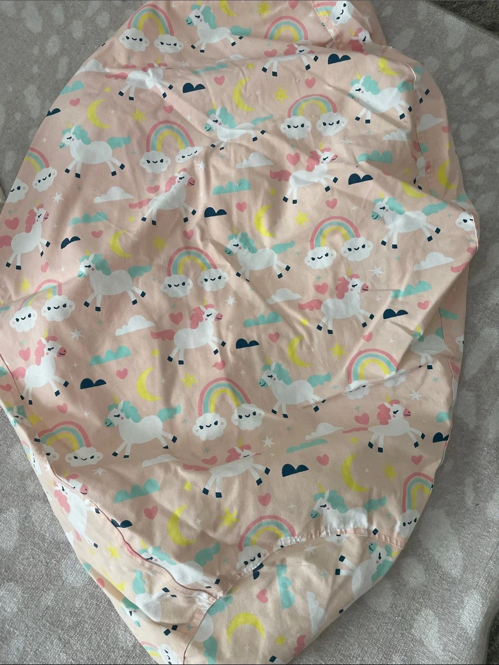 Kids Pink Unicorn Print storage “beanbag”